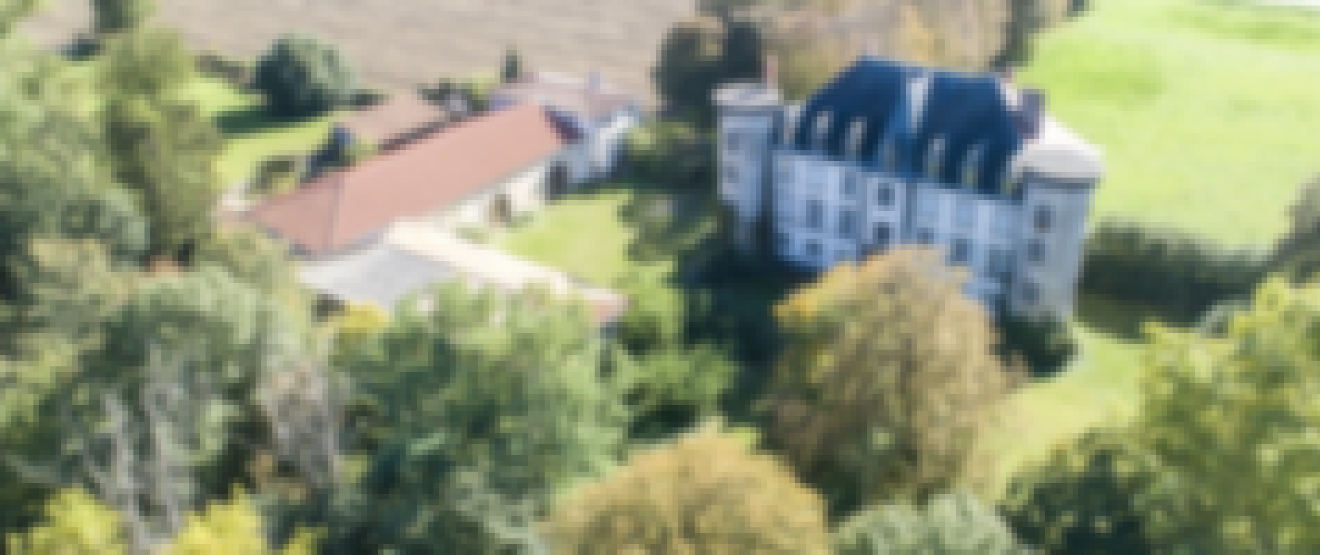 Photo érienne du château de Chignat en Auvergne-Rhône-Alpes.